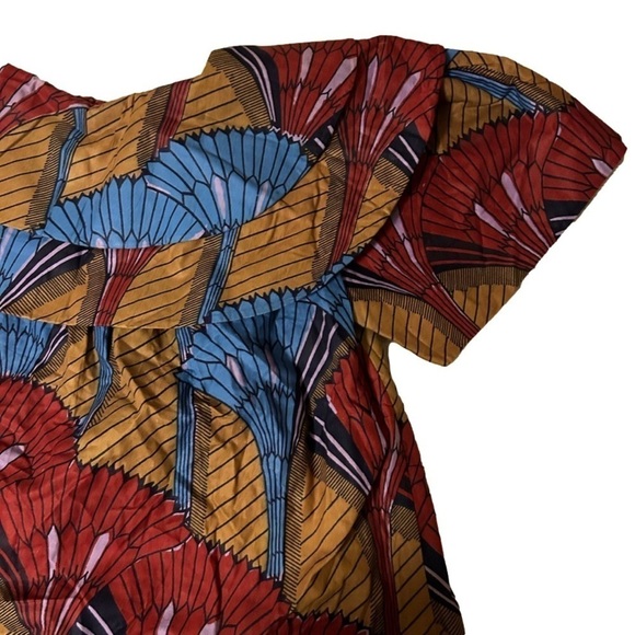 Handmade Puff Sleeve Abstract Top Blouse - Picture 3 of 5